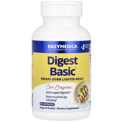 Enzymedica, Digest Basic, состав с основными ферментами, 90 капсул